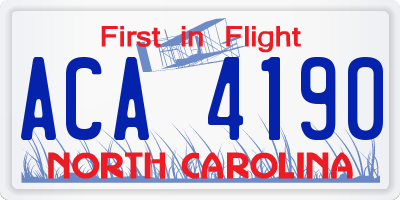NC license plate ACA4190