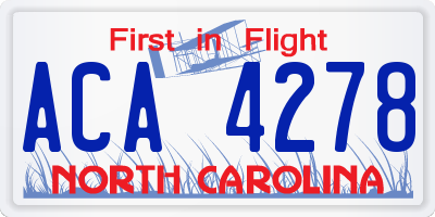 NC license plate ACA4278