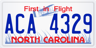 NC license plate ACA4329
