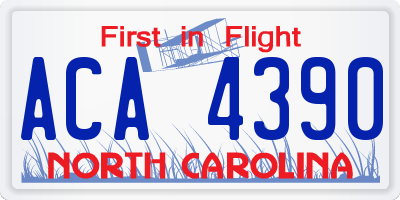 NC license plate ACA4390