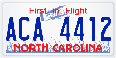 NC license plate ACA4412