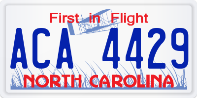 NC license plate ACA4429