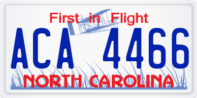 NC license plate ACA4466