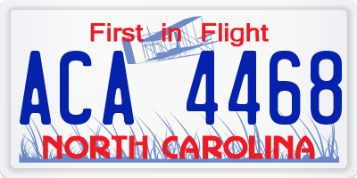 NC license plate ACA4468
