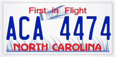 NC license plate ACA4474