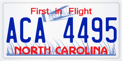 NC license plate ACA4495