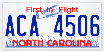 NC license plate ACA4506