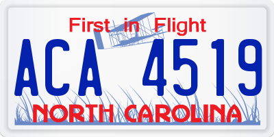 NC license plate ACA4519
