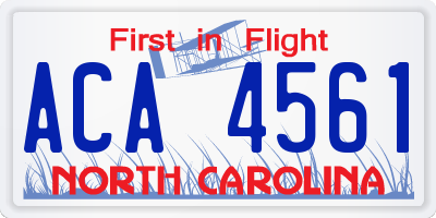 NC license plate ACA4561