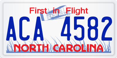 NC license plate ACA4582