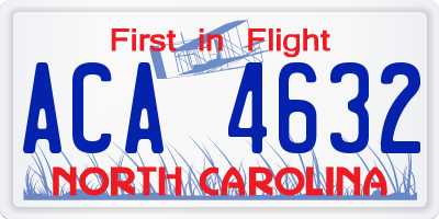 NC license plate ACA4632