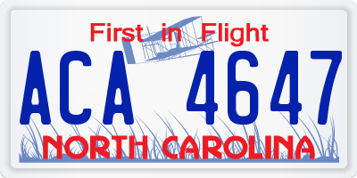 NC license plate ACA4647