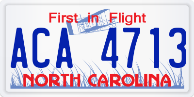 NC license plate ACA4713