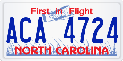 NC license plate ACA4724