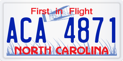 NC license plate ACA4871