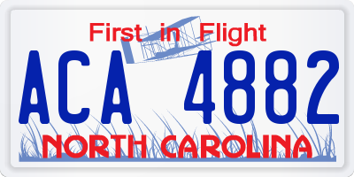 NC license plate ACA4882