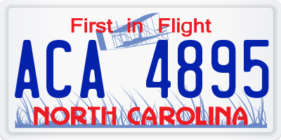 NC license plate ACA4895