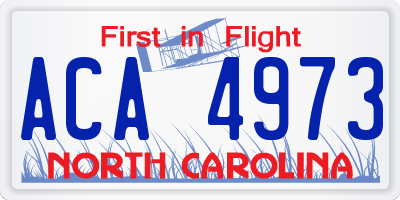NC license plate ACA4973