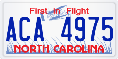 NC license plate ACA4975