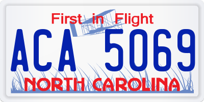 NC license plate ACA5069