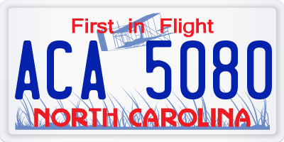 NC license plate ACA5080