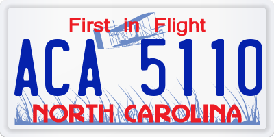 NC license plate ACA5110