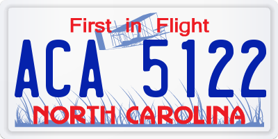 NC license plate ACA5122