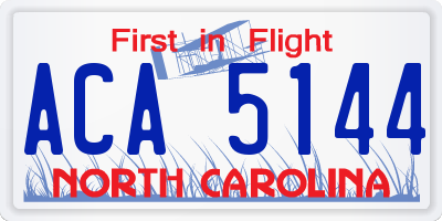 NC license plate ACA5144