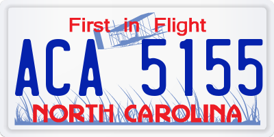 NC license plate ACA5155