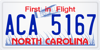 NC license plate ACA5167