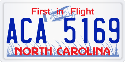 NC license plate ACA5169
