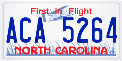 NC license plate ACA5264