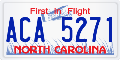 NC license plate ACA5271