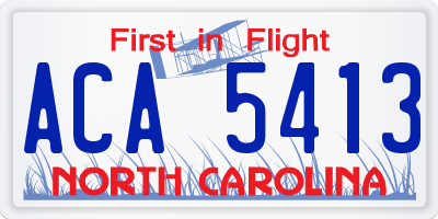 NC license plate ACA5413