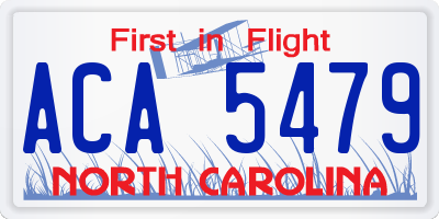 NC license plate ACA5479