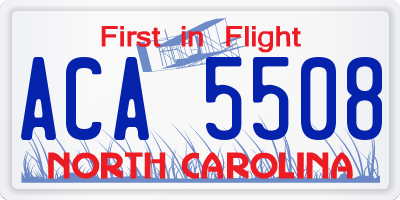 NC license plate ACA5508