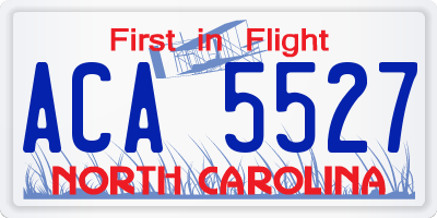 NC license plate ACA5527