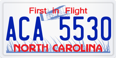 NC license plate ACA5530