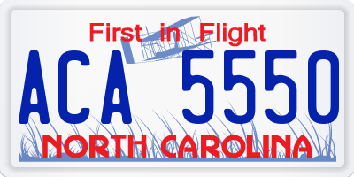NC license plate ACA5550