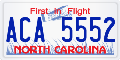 NC license plate ACA5552