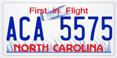 NC license plate ACA5575