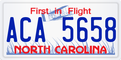 NC license plate ACA5658