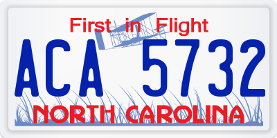 NC license plate ACA5732