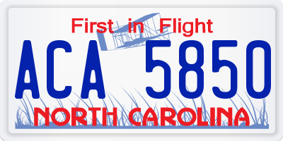 NC license plate ACA5850