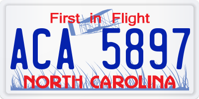 NC license plate ACA5897