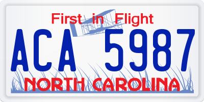 NC license plate ACA5987
