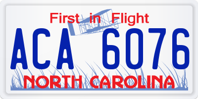NC license plate ACA6076