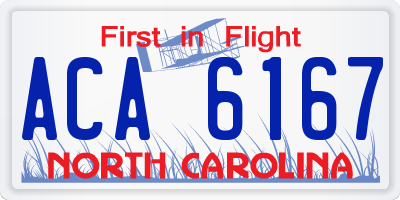 NC license plate ACA6167
