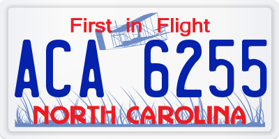 NC license plate ACA6255