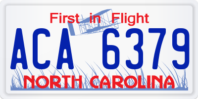 NC license plate ACA6379